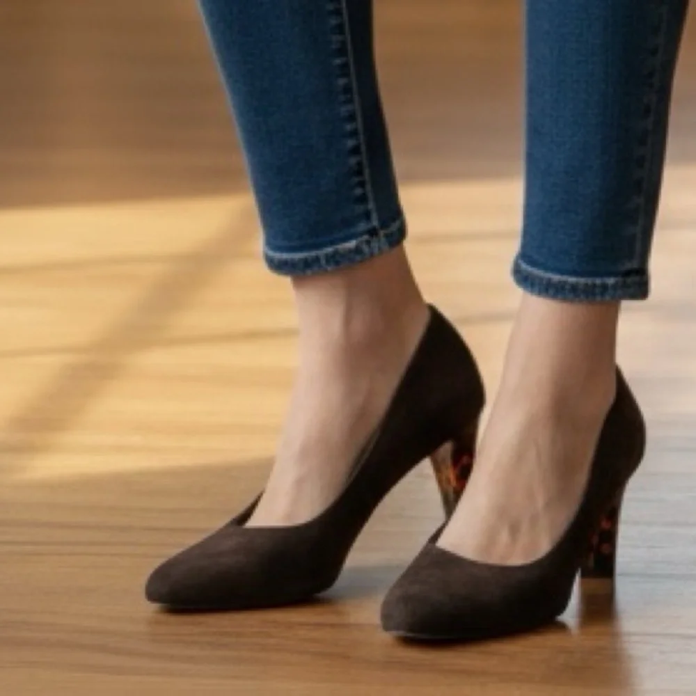Salvatore Ferragamo Shoes Brown Espresso Suede Calf Sabrina Pump - Picture 1 of 16